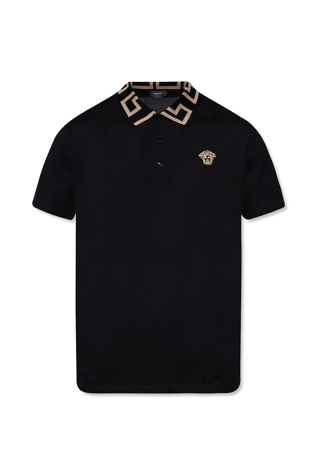 Versace good Collection Half Zip Black Polo TShirt For Men